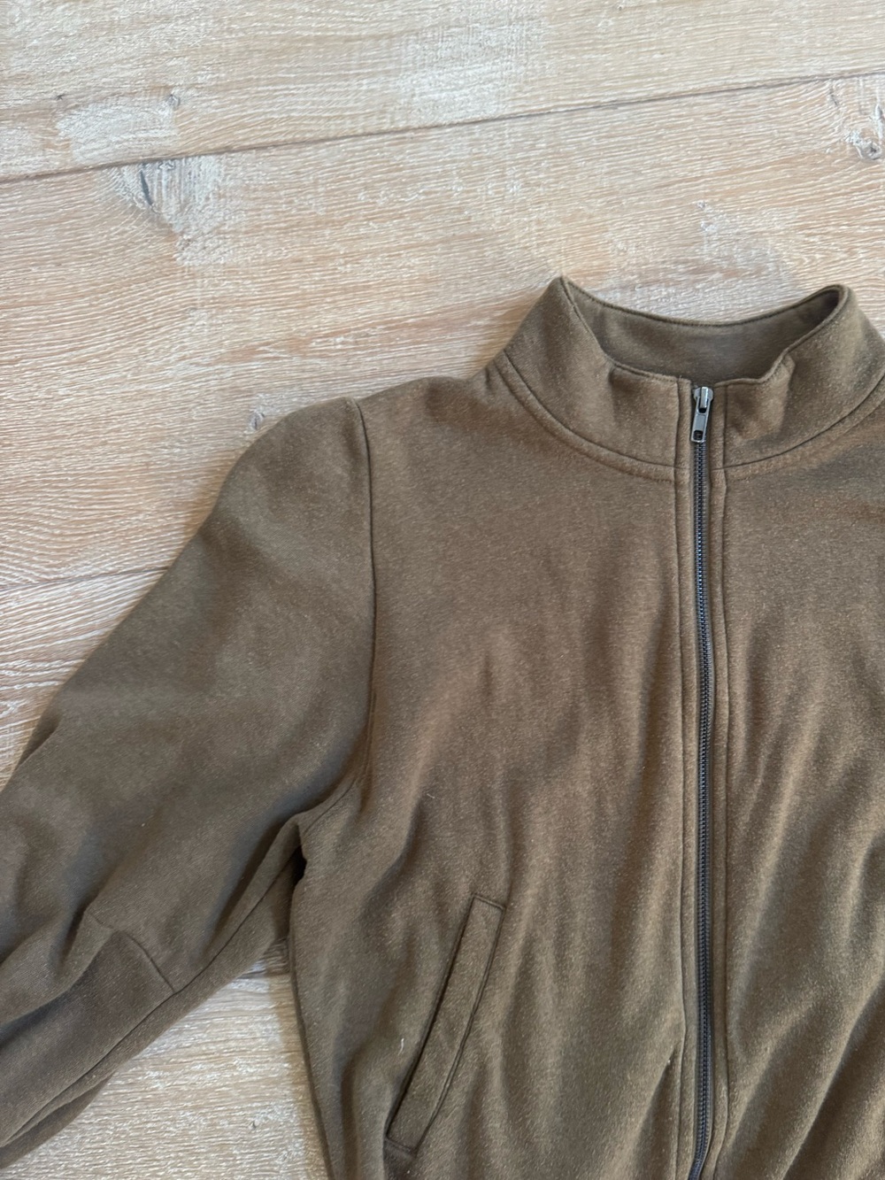 Free People Olive Brown Puff-Sleeve Jacket - Picture 2 of 5